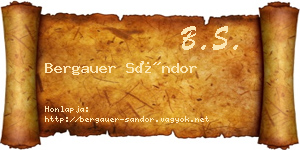 Bergauer Sándor névjegykártya
